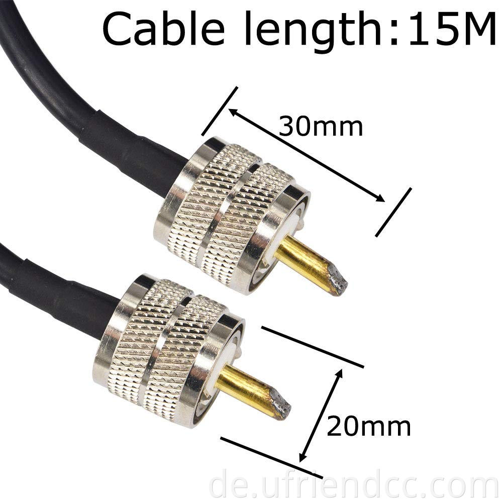 RG 58 Niedriger Verlust UHF PL-259 LMR 195 RG142 männliches bis männliches Schinken-Funkkabel